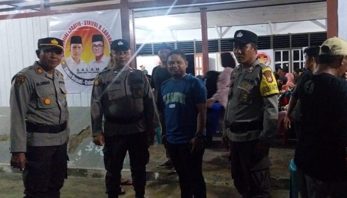 Polsek Una Una Amankan Deklarasi Pasangan Calon Bupati dan Wakil Bupati Touna di Wakai