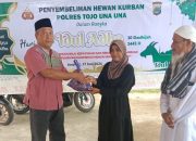 Polres Touna Sembelih Hewan Kurban dan dibagikan Dagingnya Kepada Masyarakat