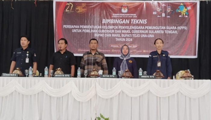 KPU Touna Gelar Bimtek Persiapan Pembentukan KPPS Pilkada Serentak 2024