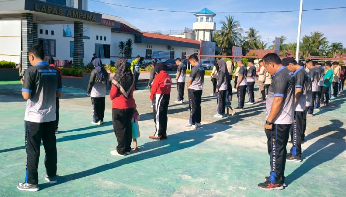 Pererat Silaturahmi, Lapas Ampana dan BSI KCP Ampana Gelar Senam Bersama