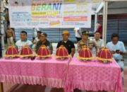 Waka Polsek Ampana Kota Sampaikan Himbauan Kamtibmas Pada Pembukaan Turnamen Bola Voli Berani Cup 2025.