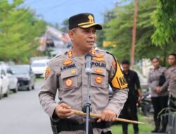 Pimpin Apel Kesiapan Pengamanan Pawai Takbir, Kapolres Touna Tekankan Laksanakan Tugas Dengan Ikhlas