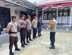 Wakapolres Touna Cek Personil Jaga Kantor KPU, Tekankan Personil Jalankan Tugas Dengan Baik