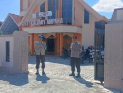 Berikan Rasa Aman, Polres Touna Patroli Monitoring Ibadah Minggu di Sejumlah Gereja