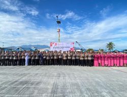 Kapolres Touna Pimpin Upacara Tabur Bunga Peringati HUT Bhayangkara ke-79