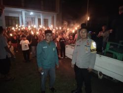 Personil Subsektor Tojo Barat Amankan Pawai Obor Tahun Baru Islam 1447 H.