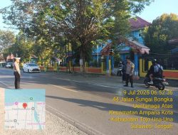 Strong Point Pagi, Polsek Ampana Kota Jaga Kelancaran Arus Lalu Lintas