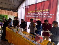 Kejari Tojo Una Una Gelar Pemusnahan Barang Bukti, Wakapolres Tojo Una Una Turut Hadir