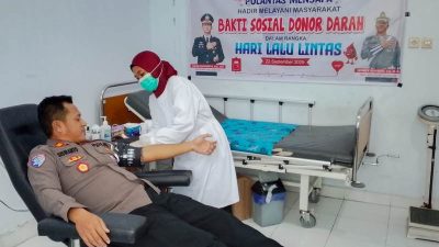 Rayakan Hari Lalu Lintas Ke-70, Satlantas Polres Touna Gelar Donor Darah Kemanusiaan