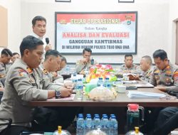 Polres Touna Gelar Anev Kamtibmas, Kapolres Perintahkan Sinergi Lintas Fungsi
