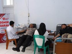 Teladan Kapolres Touna dalam Aksi Donor Darah Peringatan HUT Humas