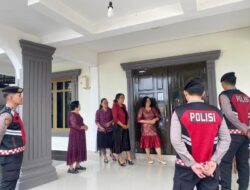 Jamin Keamanan Warga, Satsamapta Polres Touna Sasar Gereja dalam Patroli Dialogis