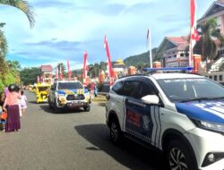 Kawal 85 Unit Bentor Hias, Polres Touna Terjunkan Personel Gabungan Amankan Rute Utama