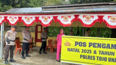 Pastikan Nataru Aman, Kapolres Touna Tinjau Langsung Kesiapan Personel di Pospam Uebone