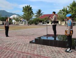 Kapolres Touna Pimpin Kenaikan Pangkat Pengabdian Kompol Adri J. Moningka