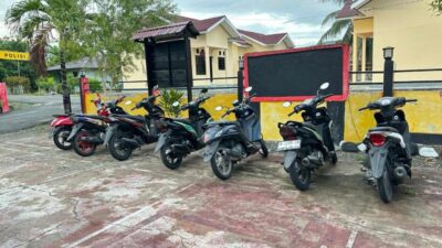 Polsek Ulubongka Amankan 7 Motor dalam Operasi Penertiban Balapan Liar Subuh Hari