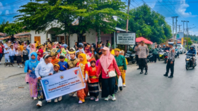 Karnaval Hardiknas Ampana Kota Berjalan Kondusif di Bawah Pengawalan Polres Touna