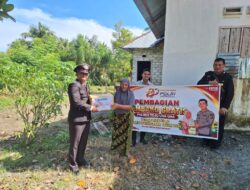 Peringati Hari Bhayangkara ke-80, Sat Binmas Polres Tojo Una Una Salurkan Bantuan Sosial Sembako