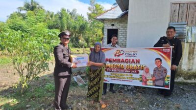 Peringati Hari Bhayangkara ke-80, Sat Binmas Polres Tojo Una Una Salurkan Bantuan Sosial Sembako