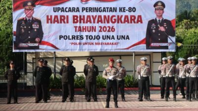 Peringatan Hari Bhayangkara ke-80, Polres Tojo Una-Una Gelar Upacara dan Bakti Sosial