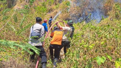 Karhutla Tampanombo Touna Padam, TNI-Polri dan Damkar Tetap Siaga