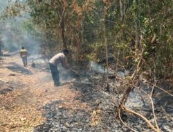 Karhutla Lima Hektare di Padauloyo, Kapolsek Hartono Pimpin Pemadaman