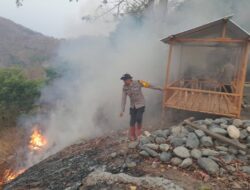 Kapolsek Ulubongka Kerahkan Personel Tangani Karhutla di Tampanombo
